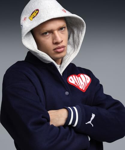 Puma, Men, Sticker Pack Varsity Jacket, Navy, XL, (63283201)