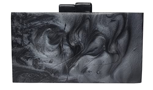 DUCHESS Women Star Black Golden Sparkle Glitter Resin Marble clutch