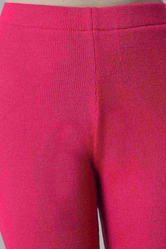 W for Woman Pink Acrylic Winter Leggings_22NOW60421-212142_S