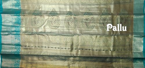 VFCollections Women's Traditional Handloom Kanchipuram Silk Pure Pattu Sarees | Rich Zari Woven Design | Bridal Saree | Unstitched Blouse (VFC721-6)