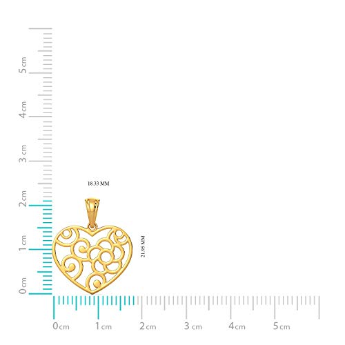 Joyalukkas 22k (916) Purity | HUID & BIS Hallmark | Golden Heart Patterned Pendant For Women
