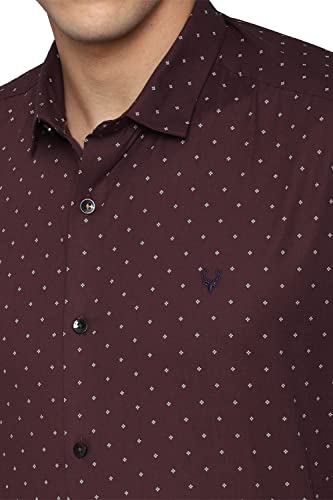 Allen Solly Men's Solid Regular Fit Shirt (ASSHQSPFZ66535_Maroon 42)