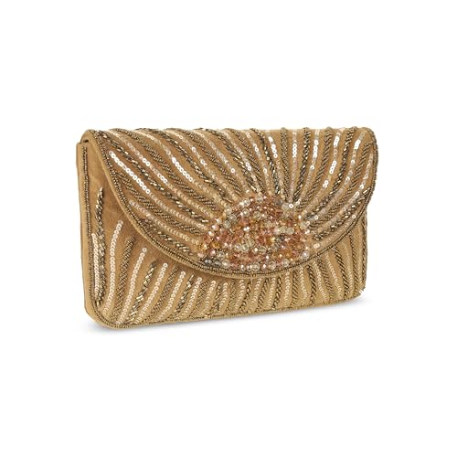 Metro Women's Purple Embellished Flap Clutch(38-164)