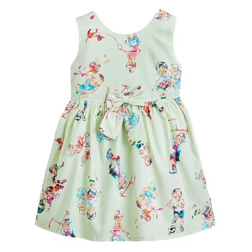 Hopscotch Girls Green Sleeveless Casual Dress for Ages (9-10 Years)