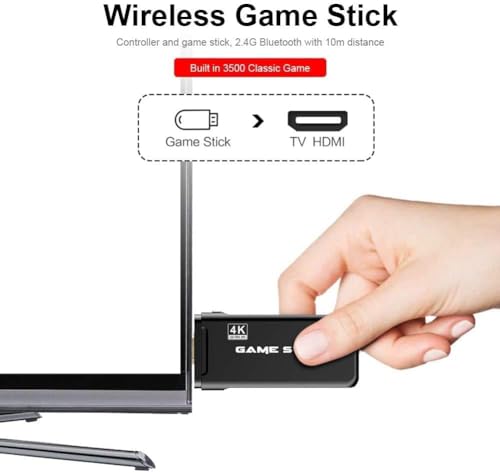 Wireless Console Retro Video Game for TV- 4K Ultra HD |Video Game | Gaming Console| Retro Game Stick |Built-in 21000 +TV Game, 64Gb,9 Emulators|Dual-Player Setup