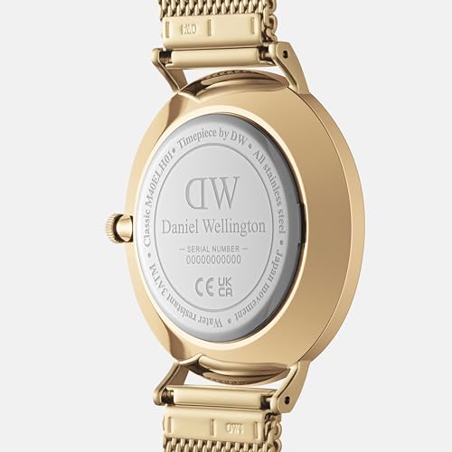Daniel Wellington Classic Analog Watch for Man with Black Round Dial & Gold Stainless Steel Bracelet Band Water Resistant Men's Wrist Watches - DW00100713K
