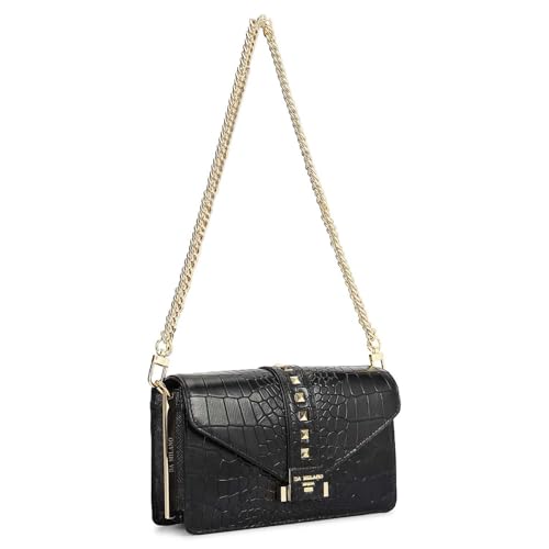 Da Milano Leather Shoulder Bag for Women - Black