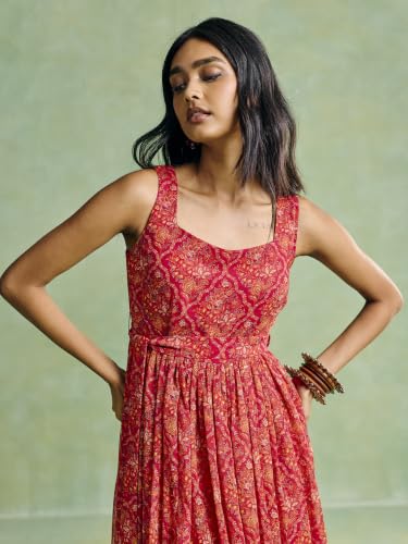 Aarke Ritu Kumar Wine Sanvii Midi Dress with Belt