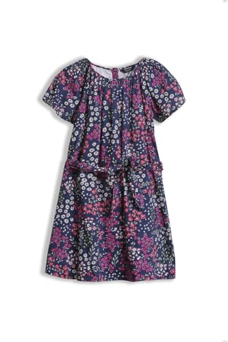 Girls Navy Print Casual Dress