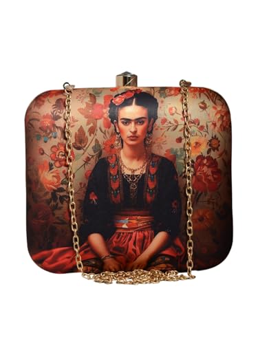 Frida Khalo Portrait Printed Clutch