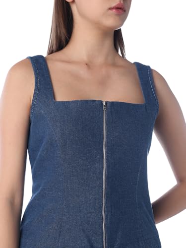 ONLY Women's Checked Fit and Flare Assorted Dress Night Sky