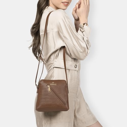 Lavie Woman's Croc Tracy Crossbody Sling Bag | Ladies Purse Handbag