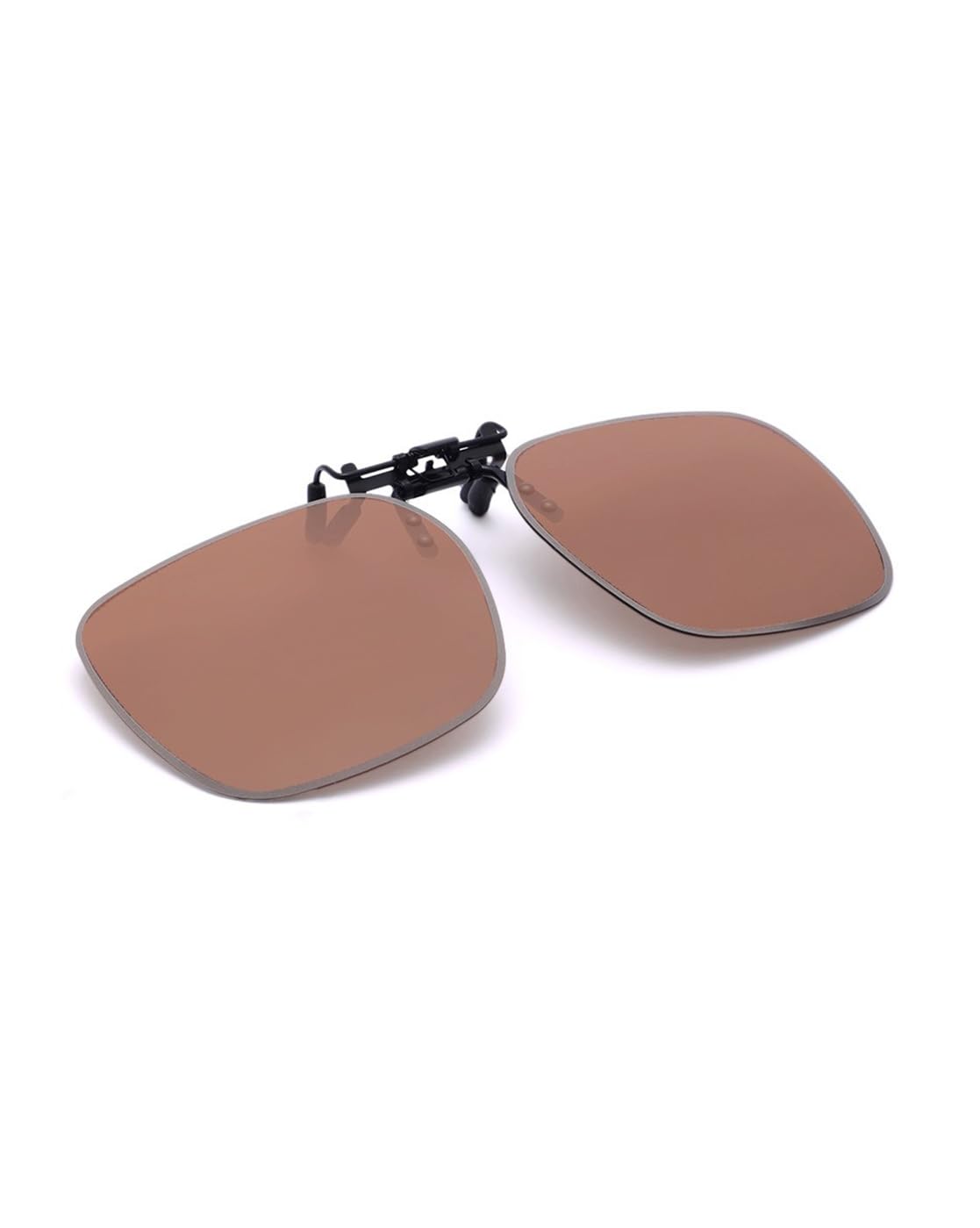 Carlton London Brown & Grey Toned Polarised Lens Sunglass Clip for unisex