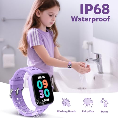 Gydom Smart Watch for Kids No APP No Phone Needed, 1.83" Fitness Tracker Watch with Heart Rate/Sleep Monitor, IP68 Waterproof Pedometer, Step Counter, Puzzle Games for Girls Teens 5-16, 81 Sport Mode