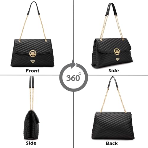 Lavie Signature Women's Denver Quilted Flap Satchel Handbag for Women | Satchel Bag for Work | Ladies purse | Stylish Shoulder Bag | Gift For Women