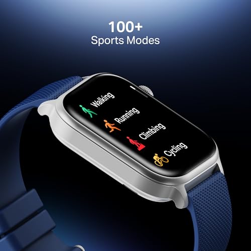 Boat Storm Infinity Plus Smartwatch with 20 Days Battery, ASAP™ Charge, 4.97 cm HD Display, Functional Crown, Multiple Sports Modes, BT Calling, SOS, IP68, Heart Rate & SpO2 Monitor (Deep Blue)