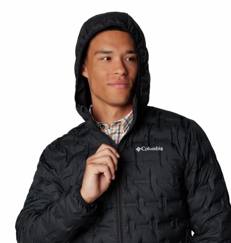 Columbia Mens Delta Ridge II Down Hooded Jacket, Black, L