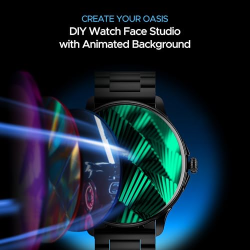 boAt Lunar Oasis w/TBT Navigation, QR Tray, Watch Face Studio, Bluetooth Calling, Emergency SOS 1.43" (3.6 cm) AMOLED Display Fitness Smart Watch for Men & Women(Steel Black)