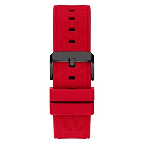 GUESS Silicone Sport Watch, Red/Black/Black, Classic