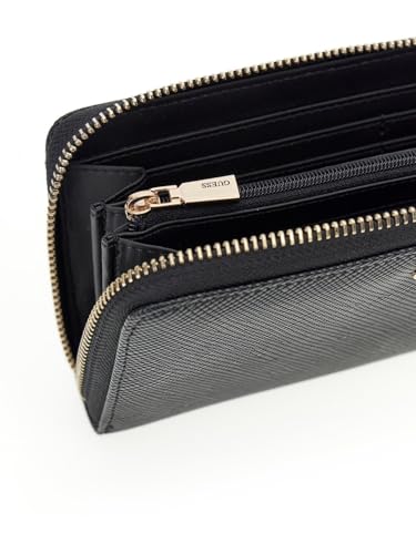 Guess Black Textured Laurel Large Zip Around Wallet