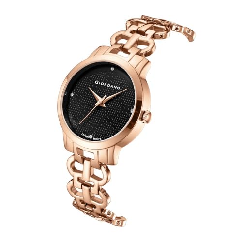 Giordano Analog Black Dial Women's Watch-C2204-33
