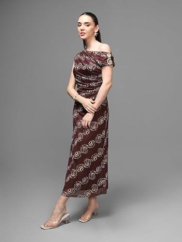 Kazo Morocco Midi Dress (Brown_XL)
