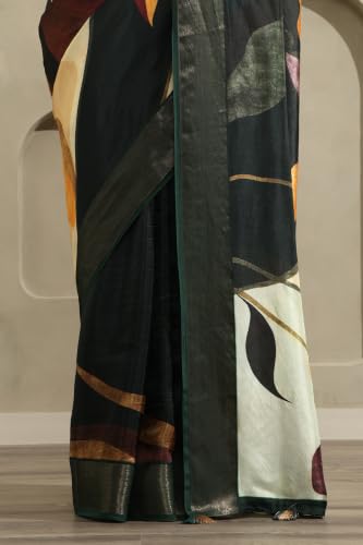 Soch Womens Multicolour Viscose Botanical Printed Saree