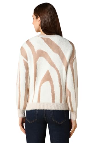 Allen Solly Women's Acrylic Blend V-Neck Sweater (AHSWCRGH914688_White