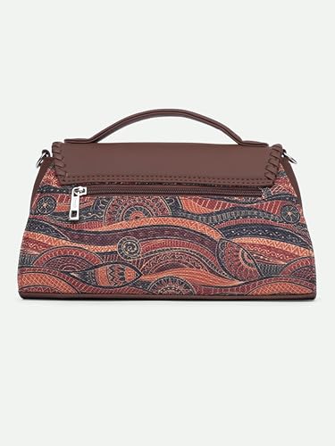 ZOUK Saisha Sling Bag for Women – Vegan Leather with Whip-Stitch Detailing & Detachable Silver | Water-Resistant Stylish Purse | Pithora Artistry