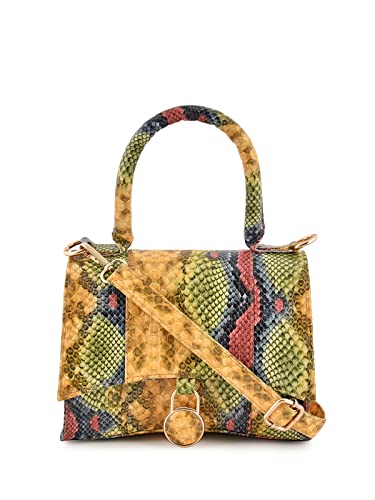 Sakwoods Women Pu Croco Finish Sling Bag (Multicolor)
