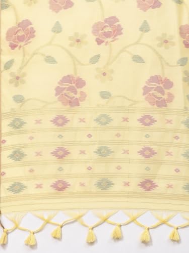 Meena Bazaar Art Silk Saree For Women |YELLOW Colour