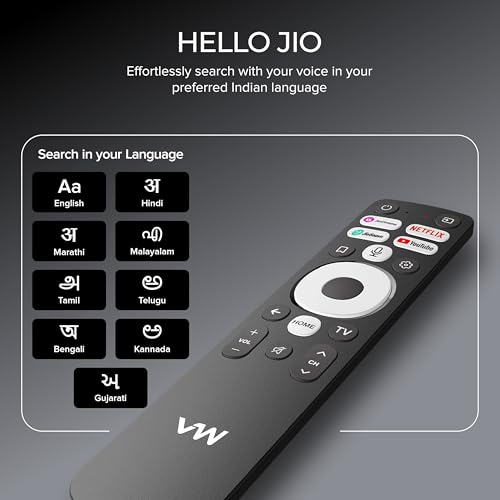 VW 108 cm (43 inches) Nano Sync Series 4K Ultra HD Smart JioTele OS QLED TV VW43JQ1 (Black)