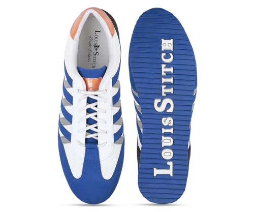 LOUIS STITCH Men’s Brazillian Blue Casual Sneaker | Elastic auto Adjustable Laces Sneakers for Men | Sneakers Shoes | Comfortable and Lightweight | LSPSNK_CSBU | UK-11