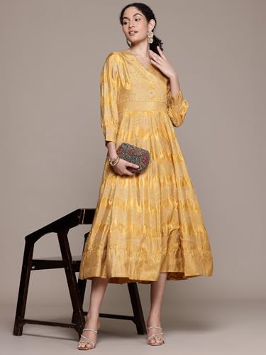 Aarke Ritu Kumar Yellow Firgun Festive Long Dress
