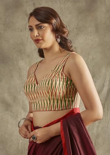 SALWAR STUDIO Beige Chevron Ikat Blouse