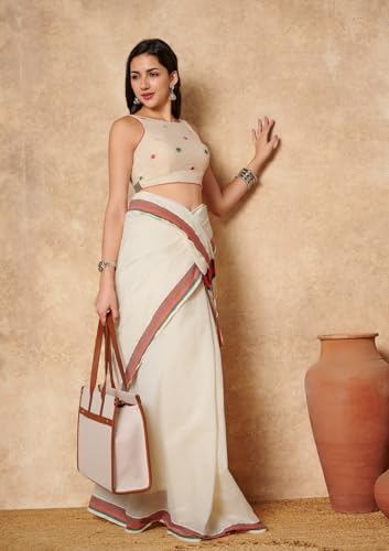Salwar Studio Women Pure Cotton Boat Neck Readymade Blouse