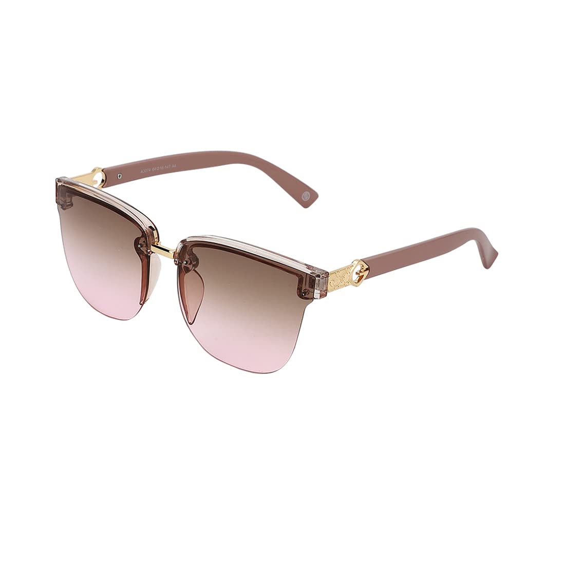 Carlton London Adults-Women Pink One Size Casual Summer Wear Plastic and Metal Frame UV Protected Lens Square Sunglasses (Medium)
