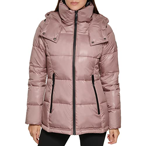 Kenneth Cole Women's Kenneth Cole Women's Heavy Weight Down Puffer Jacket, Bark, Medium
