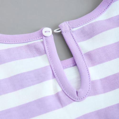 Hopscotch Girls Purple Short Sleeves 2-Pc Pure Cotton T-Shirt And Dungaree For Ages(9-12 Months)