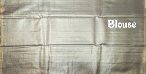 VFCollections Women's Traditional Handloom Kanchipuram Silk Pure Pattu Sarees | Rich Zari Woven Design | Bridal Saree | Unstitched Blouse (VFC662-2)