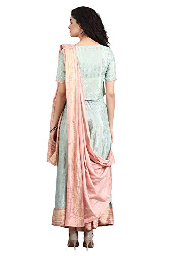 W for Woman Women's Rayon Salwar Suit Set (19FEWS12330-112517_Green_6)