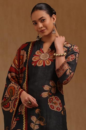 Soch Women's Muslin Salwar Suit Set (EWA5CD22276_Charcoal