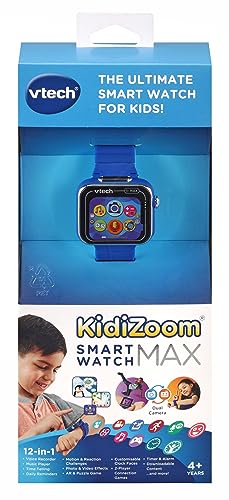 VTech KidiZoom Smart Watch Max, Kids Watch with Games, Dual Camera for Photos and Selfies, 8 Games, Pedometer, Color Screen, Fun Effects and More. for Babies from 4 5 6 7 Years Old