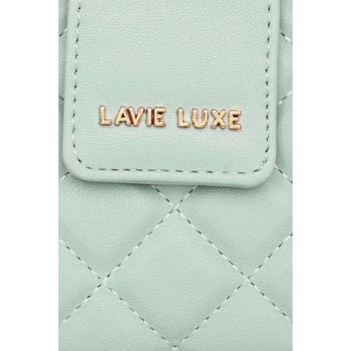 Lavie Zipper Diamond PU Women's Casual Wear Wallet (Green, Large)