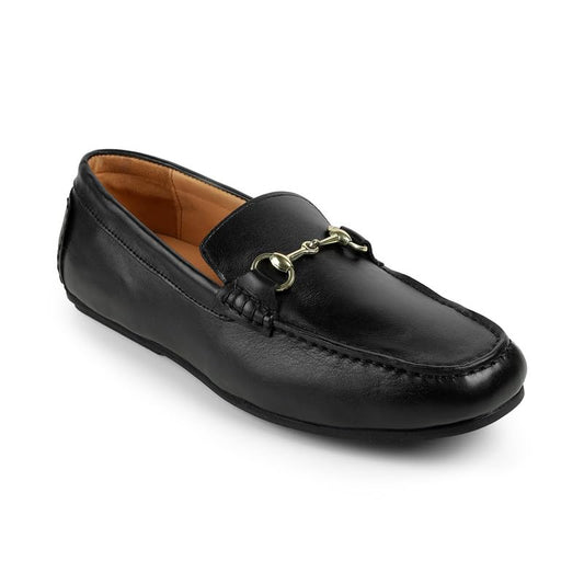 tresmode Slok Men's Black Leather Loafers Shoe in Size 7 UK (41 EU)