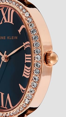 Anne Klein Quartz Analog Blue Dial Rose Gold with Blue Ceramic Strap Watch for Women