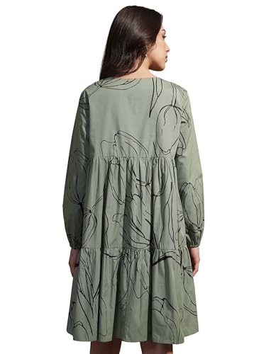 Vishudh Women Sleeveless Round Neck Dress VVa1000067 Green XL