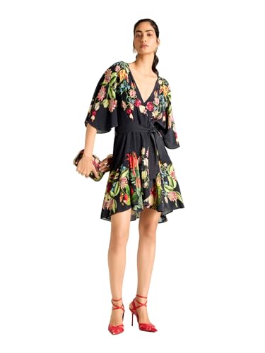 Label RITU KUMAR Black Beth Printed Short Dress