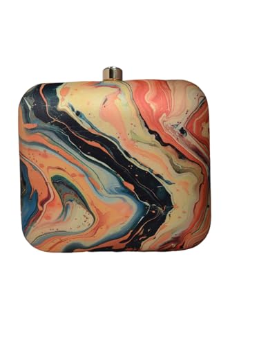 Flow Art Printed Clutch