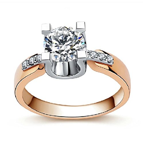 RUVEE Hortensia Rose Gold Crystal American Diamond Crystal Alloy Ring for Women & Girls Valentines Day Special (6)